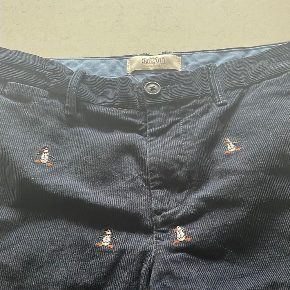 Original Penguin Navy Corduroy Pants with Sleek Design
